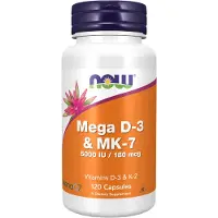Now , Mega D-3 & MK-7, 120 Kapsler