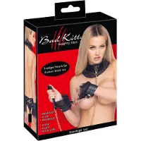 Bad Kitty Bondagesæt - Halsbånd med Snor og Håndjern