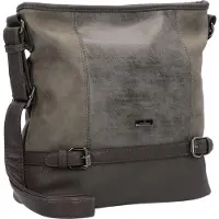 Tom Tailor Skuldertaske 'Juna' taupe / mørkegrå / sølv