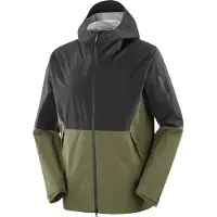 Salomon - Vandretøj - Outerpath 2.5L Jacket M Deep Black/Grape Leaf til Unisex - Størrelse L - Grøn