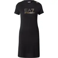Emporio Armani EA7til kvinder. 7W000478_AF12500 Alie kjole sort (M), Casual, Viscose, Korte ærmer