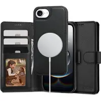 Tech-Protect Wallet MagSafe iPhone 16e-etui - mat sort