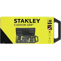 Stanley Cushion Grip - Skruetrækkersæt - 10 stykker