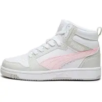 Puma Rebound V6 Mid Sneakers Youth, Shoes, White/Frosty Pink/Sedate Gray, 35.5