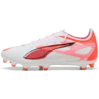 Puma ULTRA 5 PRO FG/AG Football Boots Unisex, Shoes, White/Black/Glowing Red, 46.5