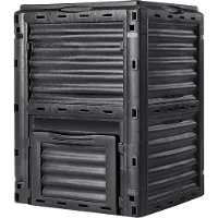Vevor Havekompostbeholder 80 Gallon, BPA-fri kompostbeholder, Stor kapacitet udendørs kompostbeholder med toplåg og bunddør, Nem montering, Letvægts, Hurtig skabelse af frugtbar jord