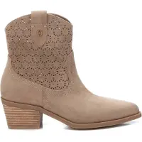 Xti Xtitil kvinder. 14388503-TAUPE Ankelstøvler i læder 143885 taupe (35), 5-8 cm, Lynlås, Casual, Gråt