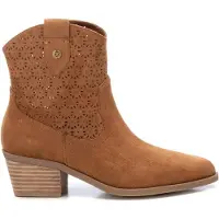 Xti Xtitil kvinder. 14388502-CAMEL Ankelstøvler i læder 143885 brun (36), 5-8 cm, Lynlås, Casual