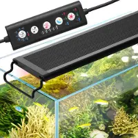 Vevor Akvarielys, 24W fuldspektret akvarielys med 24/7 naturlig tilstand, justerbar timer og 5-niveau lysstyrke, med udtrækkelige beslag i aluminiumslegering til 24"-30" ferskvandsakvarie med plante
