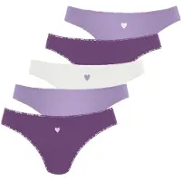 LASCANA String lilla / lilla / hvid