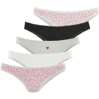 LASCANA Slip grå-meleret / rød / sort / offwhite