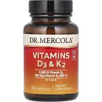 Dr. Mercola , Vitaminer D3 & K2, 30 Kapsler