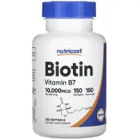 Nutricost , Biotin, Vitamin B7, 10,000 mcg, 150 Softgels