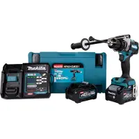 Makita XGT HP001GM201 - Bor/driver - ledningfri - 2-hastigheders - nøgleløs borepatron 13 mm - 140 N·m - 2 batterier - 40 V