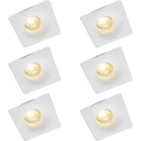 QAZQA Sæt med 6 indbyggede spotlights hvid 12 cm rund - Gypsy Stucco