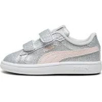 Puma Smash 3.0 Glitz Glam Toddlers' Sneakers, Shoes, Glacial Gray/Frosty Pink, 26