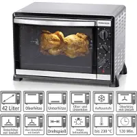 Rommelsbacher BG 1805/E - Elektrisk ovn - konvektion - 42 liter - 1.8 kW - rustfrit stål