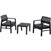 Progarden Kraka 6430 Havemøbelsæt Plastic , Polyester Antracit