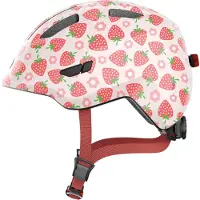 ABUS Cykelhjelm - Smiley 3.0 Led - Rose Strawberry - - 45-51 cm - Cykelhjelm