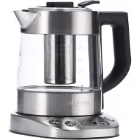 Severin WK 3473 Deluxe Mini - Telaver/kedel - 1 liter - 2.2 kW - glass/brushed stainless steel/black