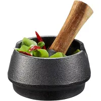 GEFU X-PLOSION, Sort, Træ, Akacietræ, Støbejern, Morter og støder, 90 mm, 2,7 kg, 1 stk