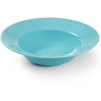 Lyngby Porcelæn Rhombe dyb tallerken Ø24,5 cm Turkis