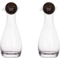 Sagaform Nature olie/vineddikeflaske med korkkugle 2-pak 35 cl Klar/Mørkebrun