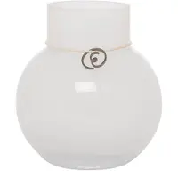 ERNST glasvase rund hvid H10 cm Ø9 cm