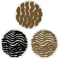 Marimekko Hyräily tallerken Ø20 cm 3-pak Hvid/Brun/Sort