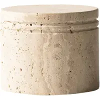 Tell Me More Travertine krukke med låg Ø13 cm