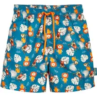 Playshoes Badeshorts 'Dschungel' ecru / petroleum / orange