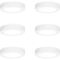 QAZQA Sæt med 6 indbyggede eller overflademonterede spots hvid 14 cm inkl. LED 3-trins dæmpning til varm med dip switch - Trans
