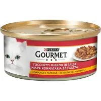 Gourmet -vådfoder 24 x 195 g - Kylling & Kalkun