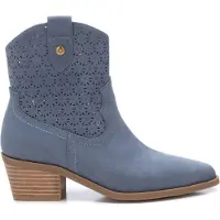 Xti Xtitil kvinder. 14388505-JEANS Ankelstøvler i læder 143885 blå (40), 5-8 cm, Lynlås, Casual
