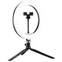 Mtp Products A26 Desktop 10 LED Selfie Ring Light Tripod Stand Phone Clip Mount Vlogging Video Light Live Broadcast Kit