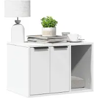 vidaXL kattebakkeskab hvid 60x40x40 cm træbaseret materiale