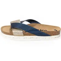 Bayton Pantoletter 'Mildura' navy / guld