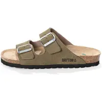 Bayton Pantoletter 'Athena' beige / khaki / sort / sølv