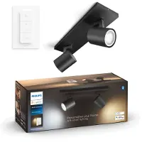 Philips Hue Runner Dobbelt Spot - Sort - med Dimmer Switch