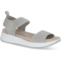 Caprice Sandal, grey, made of Textiles without heel, Size 37