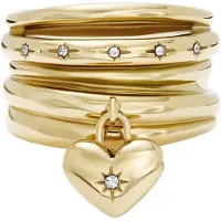 Fossil Ring 'Sadie' guld / transparent