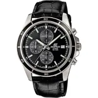 Casio Ur - - EDIFICE - Ægte læder - Sort - Vandtæt 10 ATM