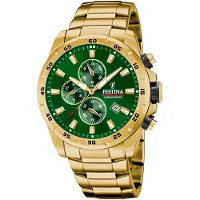 Festina Herreur F20541-3 Chrono Bike Grøn/Gul guldtonet stål Ø45.5