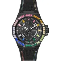 GUESS Herreur GW0701G1 Energy Sort/Gummi Ø45 mm