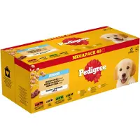 Pedigree Junior Mix Selection i gelé megapack vådfoder til hunde poser