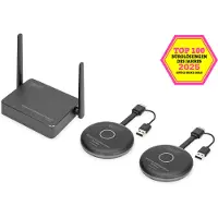 Digitus Wireless Collaboration System - 2 Transmitters + 1 Receiver - trådløs video/audio udvider - 802.11a, 802.11b/g/n, Wi-Fi 5 - op til 50 m