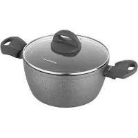Florina Stone gryde med låg til induktion og gas Lava Stone 16 cm 1,2 l