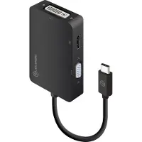 Alogic Premium Series - Videoadapter - 24 pin USB-C han til 15 pin D-Sub (DB-15), HDMI, DVI hun - sort - 4K support