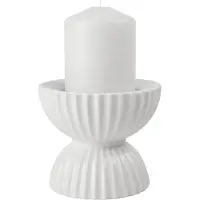 Lyngby Porcelæn Lyngby Tura bloklysstage Ø11,5 cm Hvid