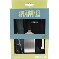 Cozze BBQ set 4 dele: Spartel, Tang, Grillbørste & Grillhandske